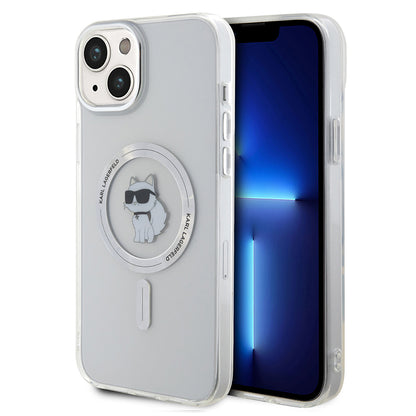 MagSafe Hülle für Apple iPhone 15 Plus / 14 Plus, Karl Lagerfeld, IML Choupette, Transparent