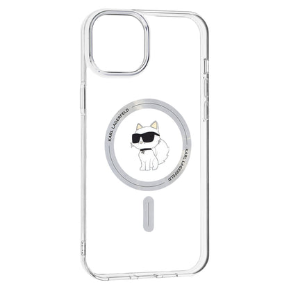 MagSafe Hülle für Apple iPhone 15 Plus / 14 Plus, Karl Lagerfeld, IML Choupette, Transparent