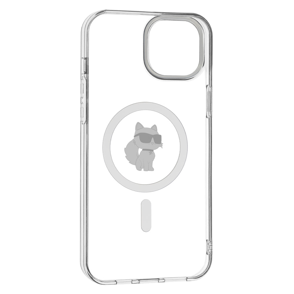 MagSafe Hülle für Apple iPhone 15 Plus / 14 Plus, Karl Lagerfeld, IML Choupette, Transparent