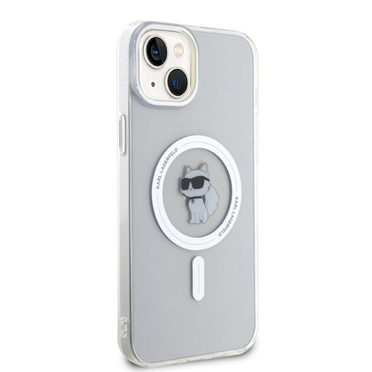 MagSafe Hülle für Apple iPhone 15 Plus / 14 Plus, Karl Lagerfeld, IML Choupette, Transparent