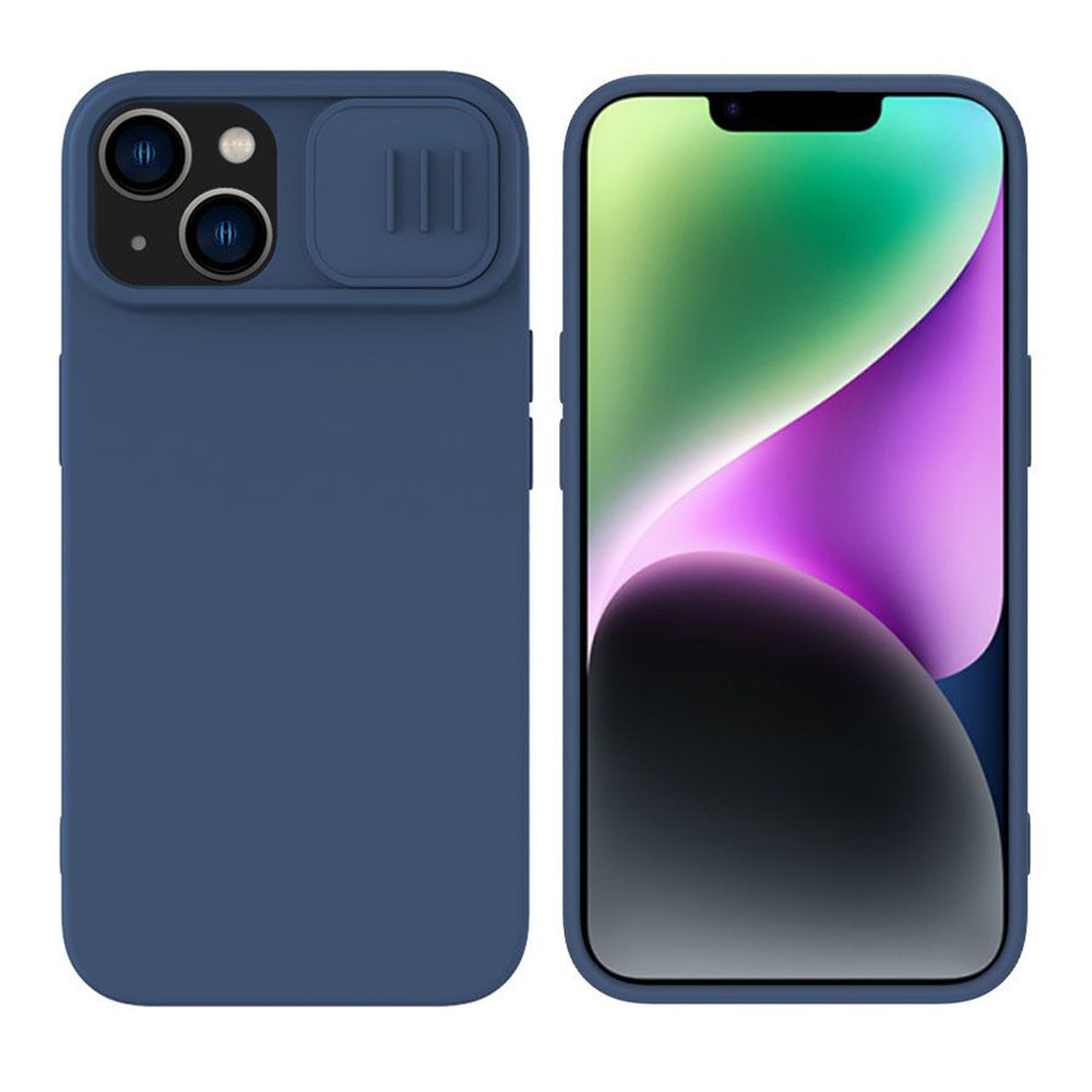 MagSafe-Hülle für Apple iPhone 15 Plus, Nillkin, CamShield Silky, Blau