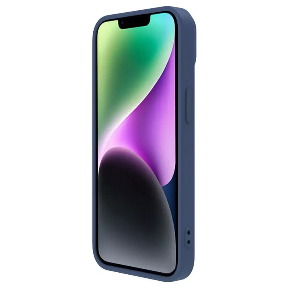 MagSafe-Hülle für Apple iPhone 15 Plus, Nillkin, CamShield Silky, Blau