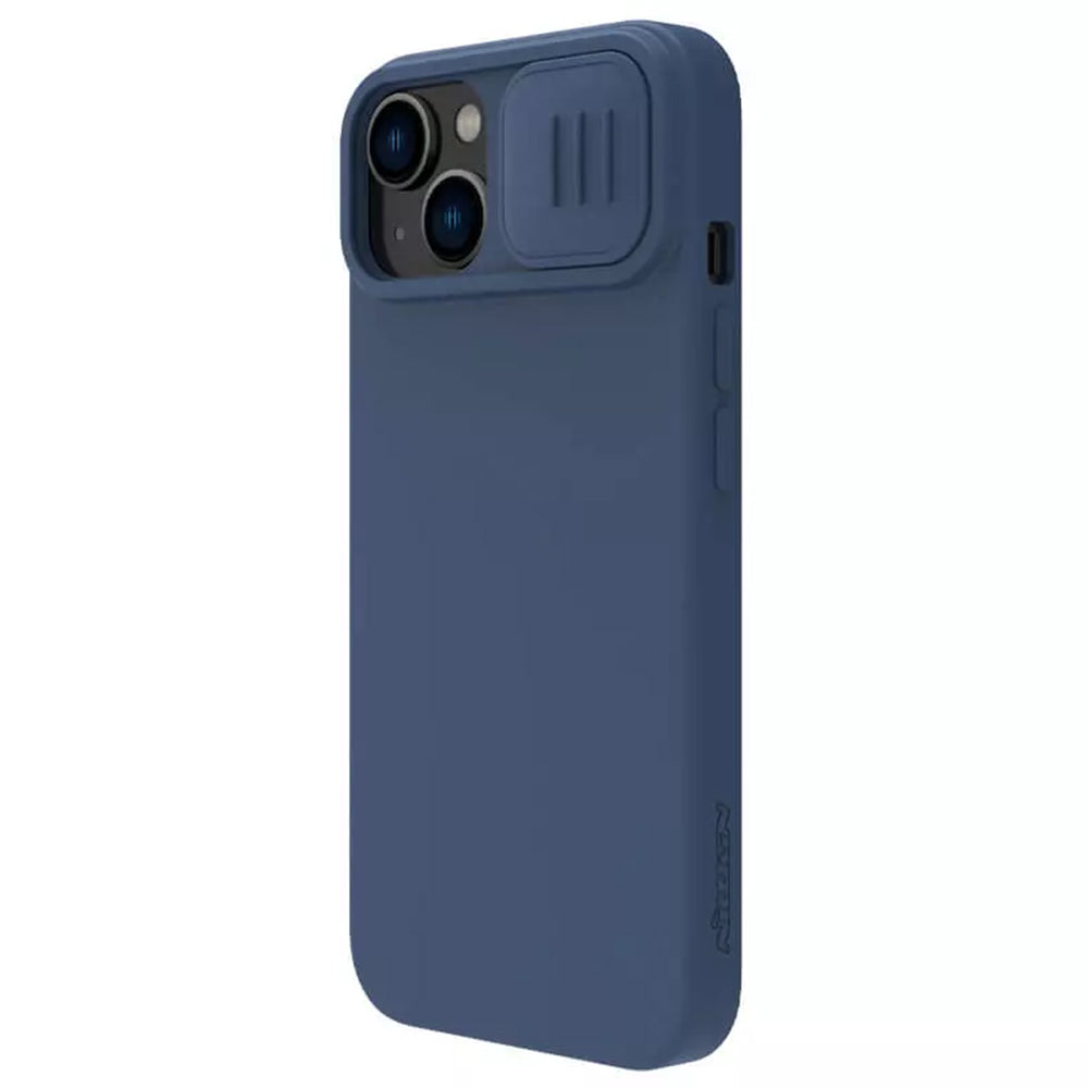 MagSafe-Hülle für Apple iPhone 15 Plus, Nillkin, CamShield Silky, Blau