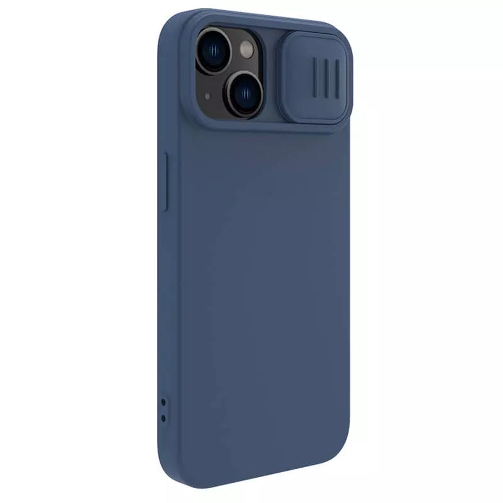 MagSafe-Hülle für Apple iPhone 15 Plus, Nillkin, CamShield Silky, Blau