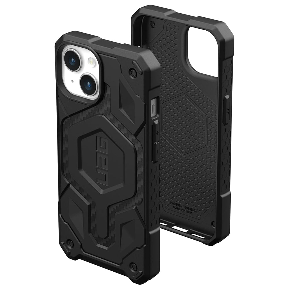 MagSafe-Hülle für Apple iPhone 15 Plus, Urban Armor Gear, Monarch Pro Carbon, Schwarz