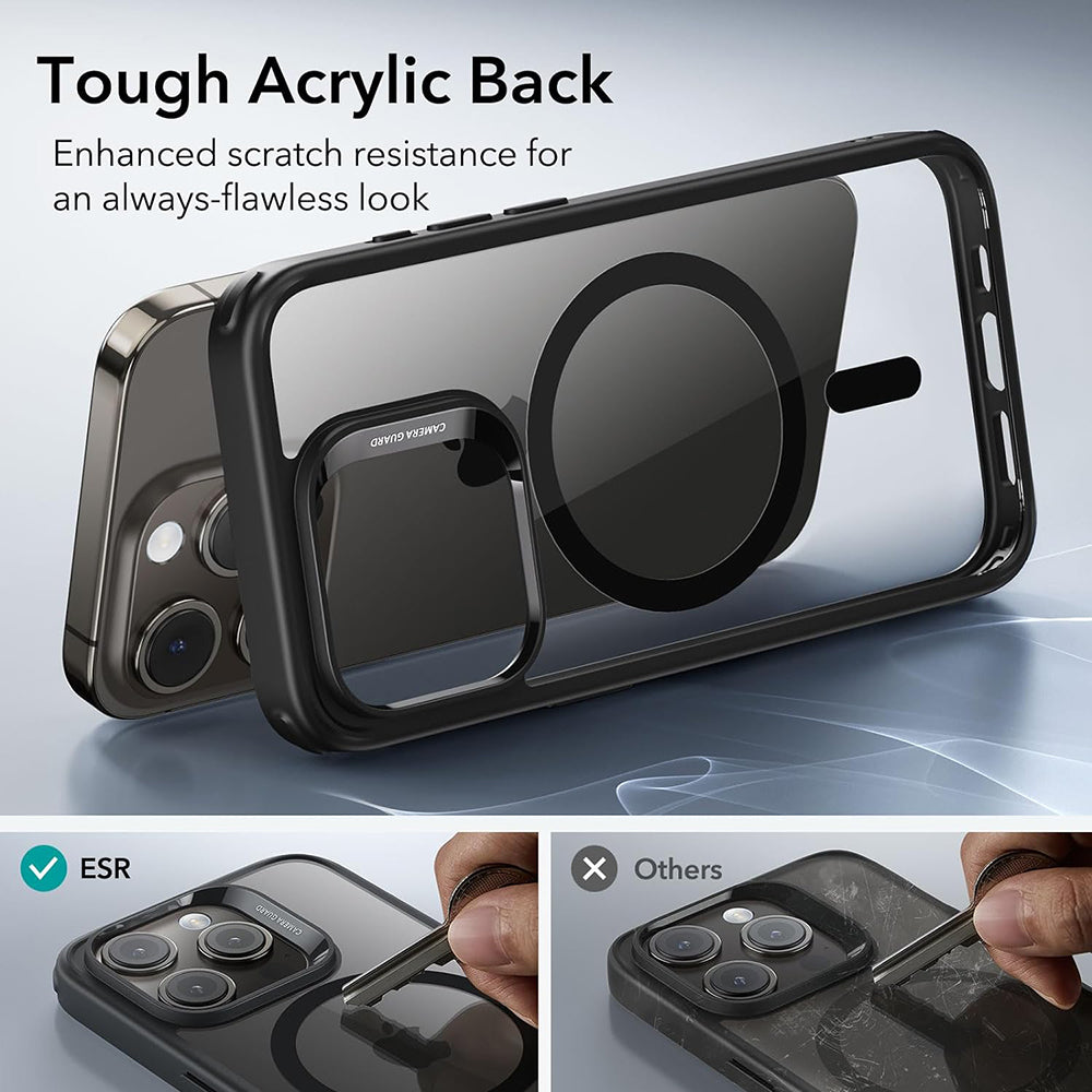 MagSafe-Hülle für Apple iPhone 15 Pro, ESR, Classic Hybrid, Schwarz Transparent