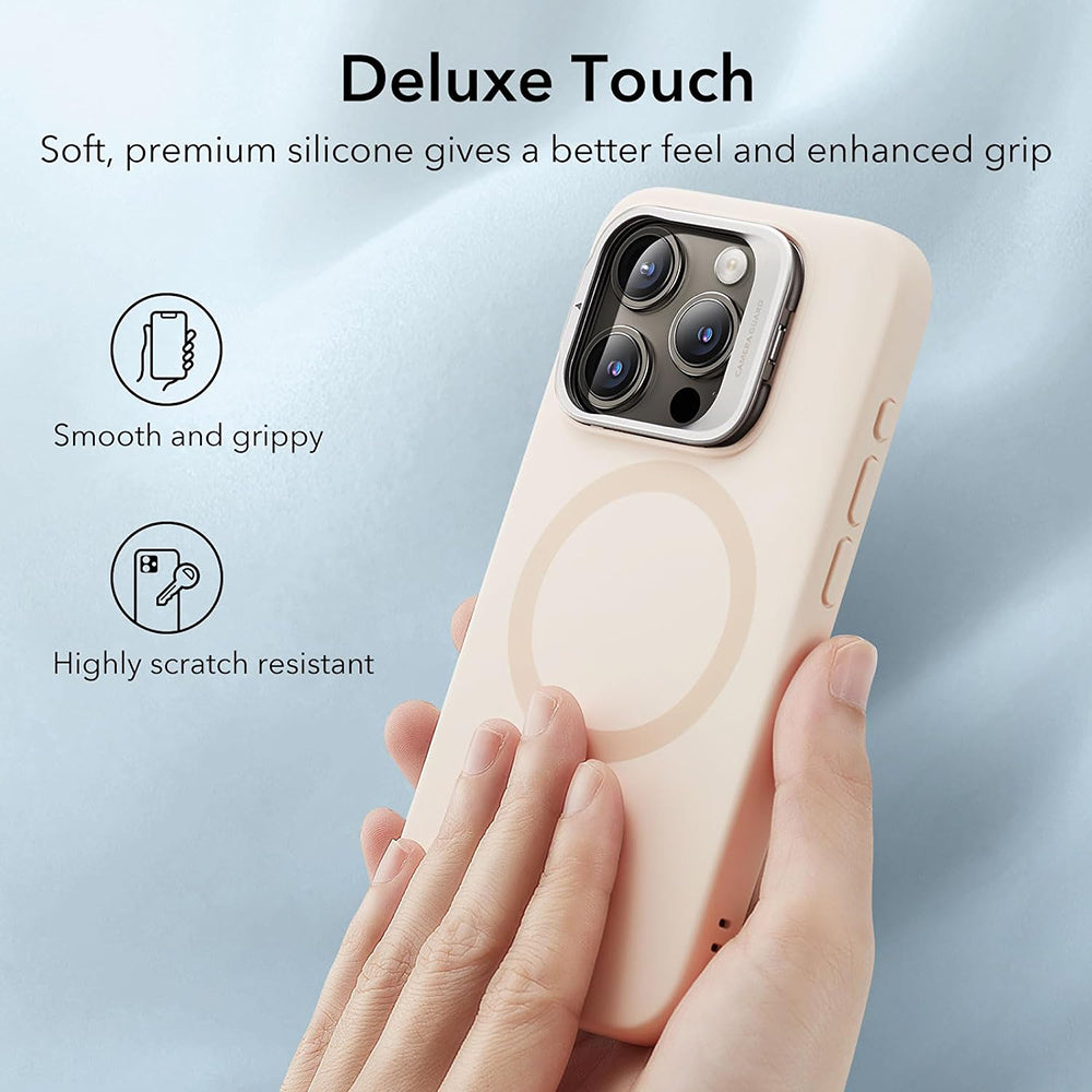 MagSafe Hülle für Apple iPhone 15 Pro, ESR, Cloud Soft Kickstand, Creme