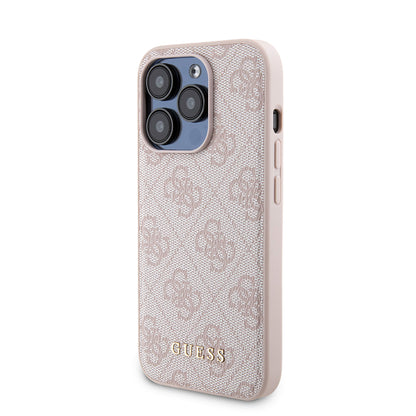 MagSafe Hülle für Apple iPhone 15 Pro, Guess, Powerbank 4G Metal Logo, Rosa