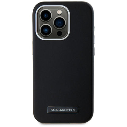 MagSafe Case for Apple iPhone 15 Pro, Karl Lagerfeld, FW Metal Plate, Black