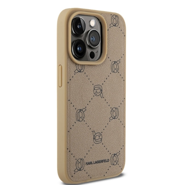 MagSafe Hülle für Apple iPhone 15 Pro, Karl Lagerfeld, Karl's Head, Beige
