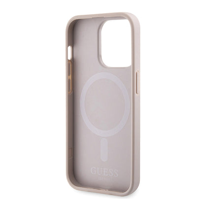 MagSafe Hülle für Apple iPhone 15 Pro Max, Guess, 4G Printed Stripes, Rosa