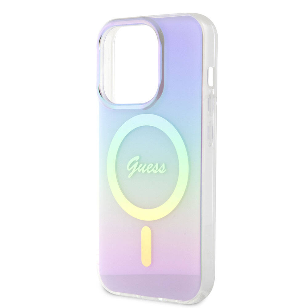 MagSafe Hülle für Apple iPhone 15 Pro Max, Guess, IML Iridescent, Lila
