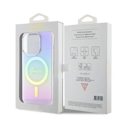 MagSafe Hülle für Apple iPhone 15 Pro Max, Guess, IML Iridescent, Lila
