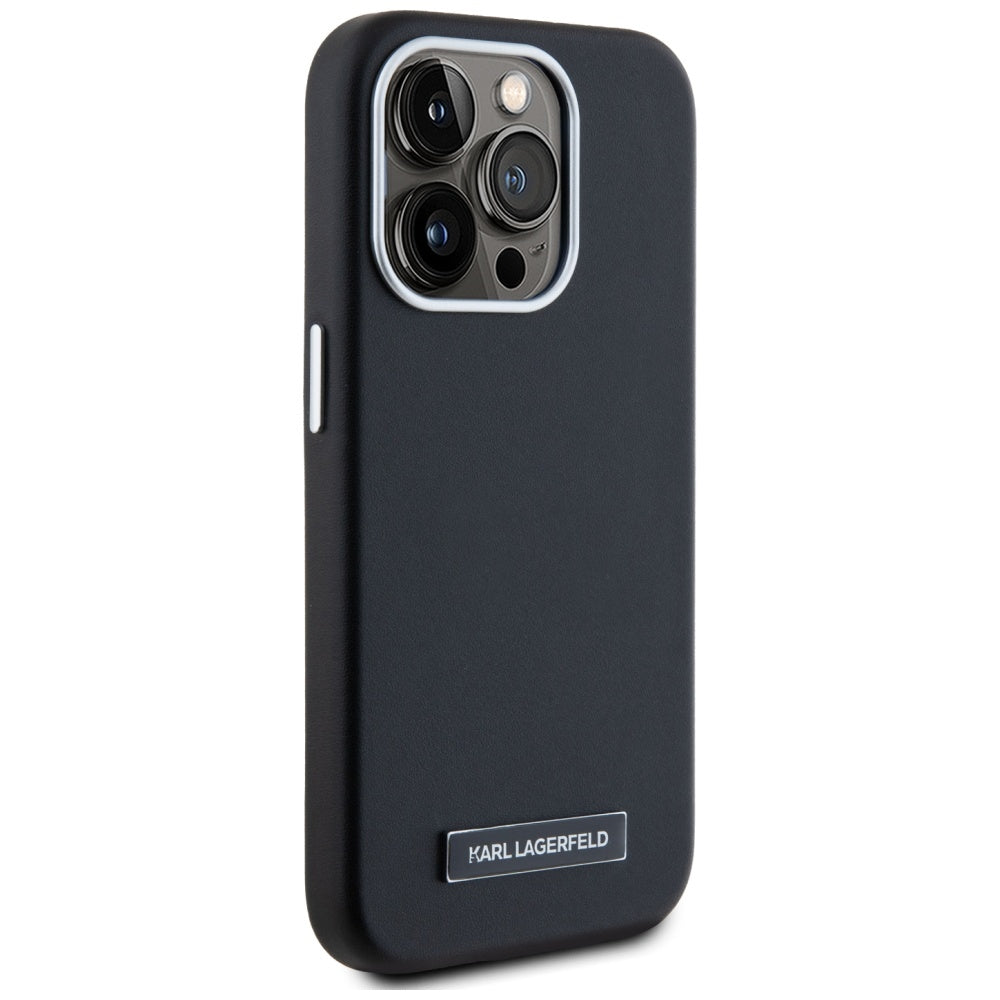 MagSafe Hülle für Apple iPhone 15 Pro Max, Karl Lagerfeld, FW Metal Plate, Schwarz