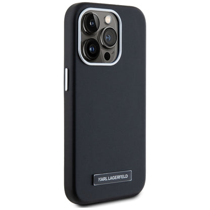 MagSafe Hülle für Apple iPhone 15 Pro Max, Karl Lagerfeld, FW Metal Plate, Schwarz