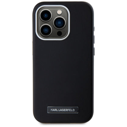 MagSafe Hülle für Apple iPhone 15 Pro Max, Karl Lagerfeld, FW Metal Plate, Schwarz