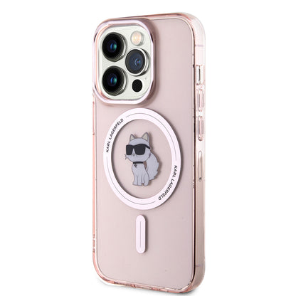 MagSafe Hülle für Apple iPhone 15 Pro Max, Karl Lagerfeld, IML Choupette, Rosa