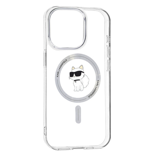 MagSafe Hülle für Apple iPhone 15 Pro Max, Karl Lagerfeld, IML Choupette, Transparent