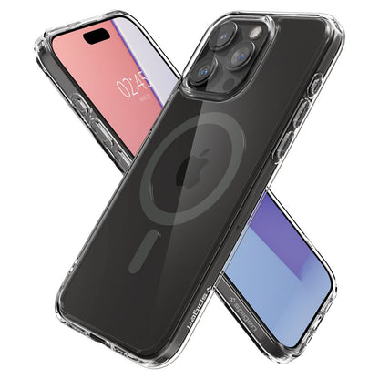 MagSafe Hülle für Apple iPhone 15 Pro Max, Spigen, Ultra Hybrid Carbon, Transparent