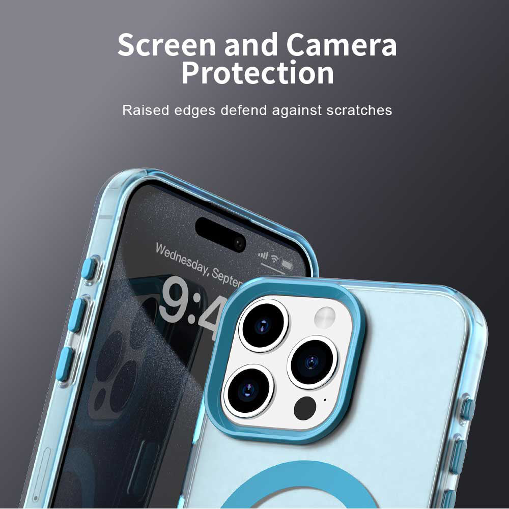 MagSafe-Hülle für Apple iPhone 15 Pro Max, Techsuit, CandyCase, Blau