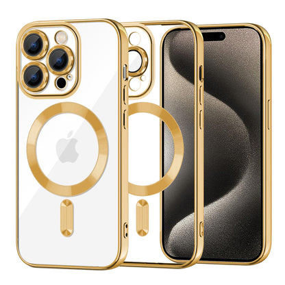 MagSafe-Hülle für Apple iPhone 15 Pro Max, Techsuit, Luxury Crystal, Gold