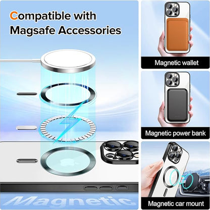 MagSafe Case for Apple iPhone 15 Pro Max, Techsuit, Luxury Crystal, Black