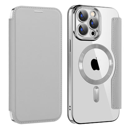 MagSafe-Hülle für Apple iPhone 15 Pro Max, Techsuit, SmartMag Book, Grau