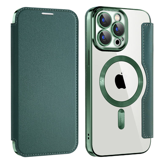 MagSafe-Hülle für Apple iPhone 15 Pro Max, Techsuit, SmartMag Book, Grün