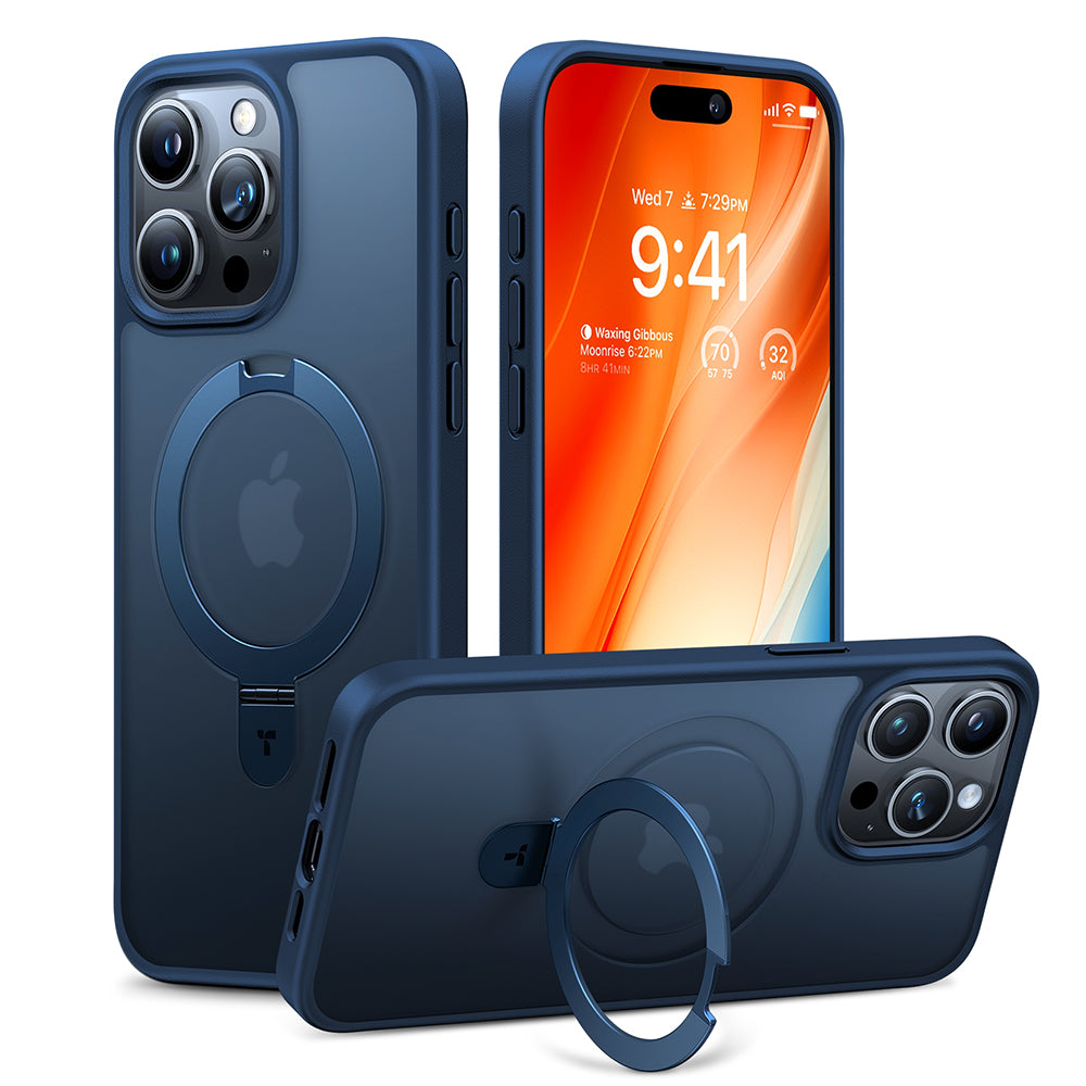 MagSafe Case for Apple iPhone 15 Pro Max, Torras, Ostand, Navy Blue