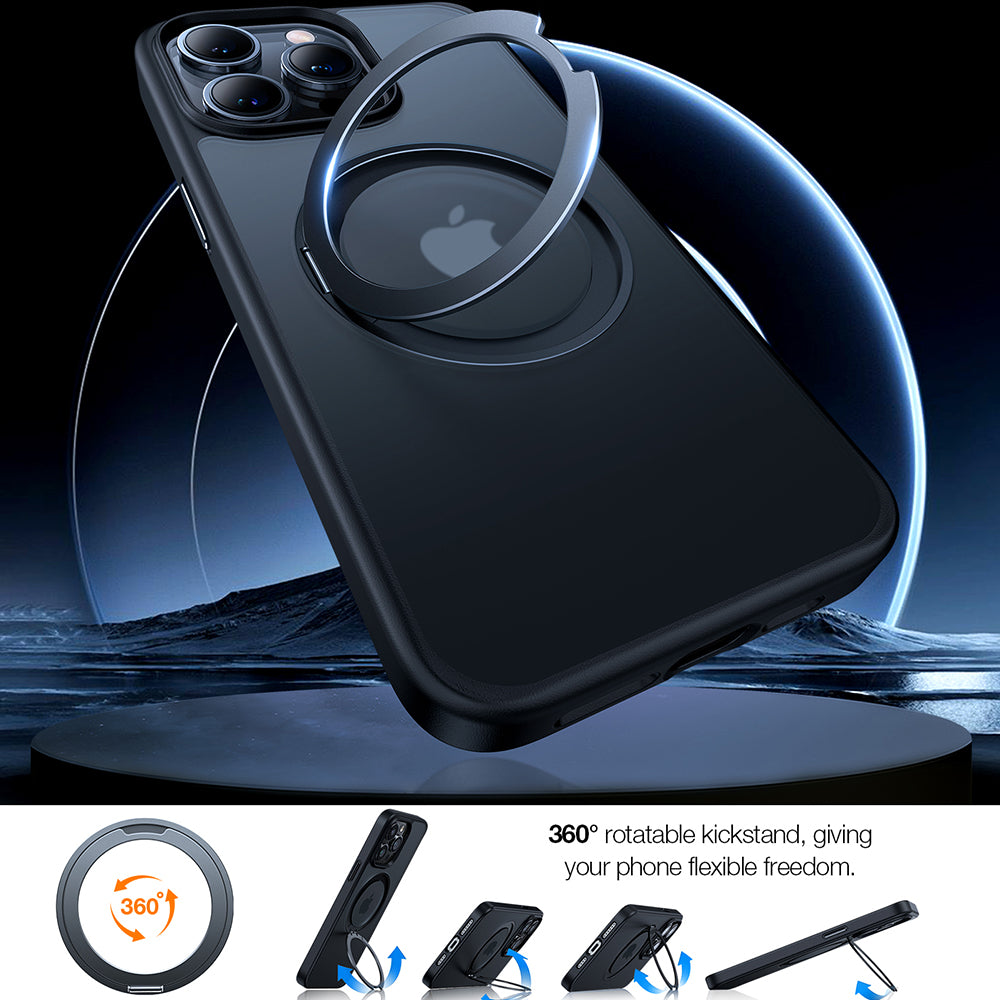 MagSafe Case for Apple iPhone 15 Pro Max, Torras, Ostand Pro, Black