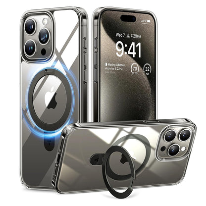 MagSafe-Hülle für Apple iPhone 15 Pro Max, Torras, Ostand, Transparent