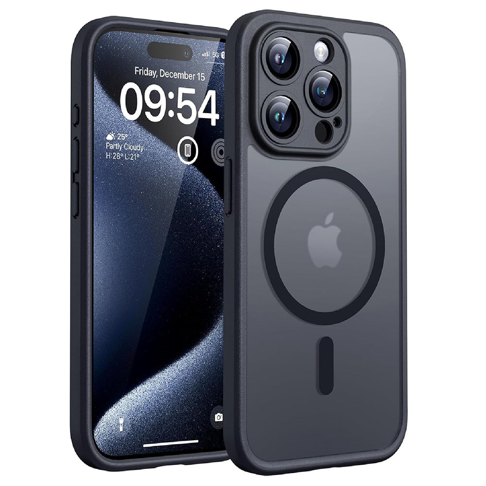 MagSafe Case for Apple iPhone 15 Pro, Techsuit, PureFrost, Satin Black