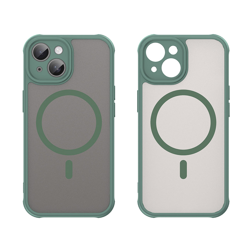MagSafe Case for Apple iPhone 15, Techsuit, HaloFrost II, Green