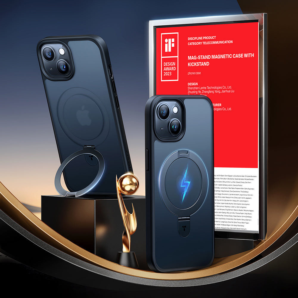 MagSafe Hülle für Apple iPhone 15, Torras, Ostand, Schwarz