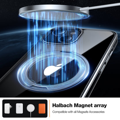 MagSafe Hülle für Apple iPhone 15, Torras, Ostand Pro, Transparent