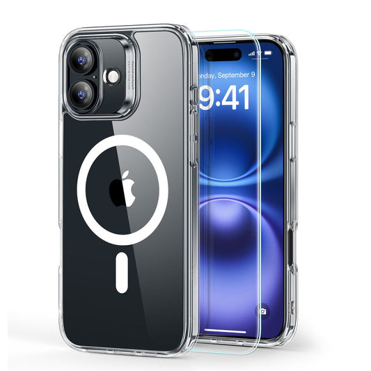 MagSafe Hülle für Apple iPhone 16, ESR, Classic Hybrid mit Displayschutz, Transparent