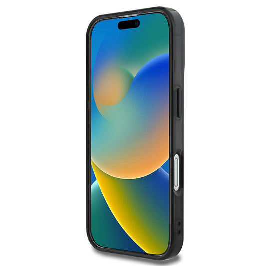 MagSafe Hülle für Apple iPhone 16, Guess, IML 4G Peony, Schwarz GUHMP16SH4PYEEK