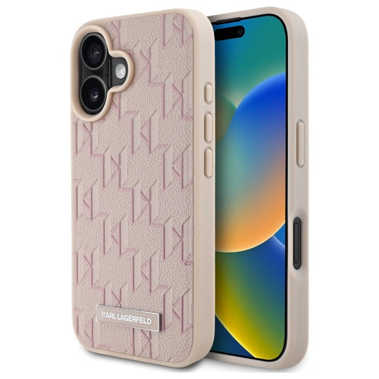 MagSafe Hülle für Apple iPhone 16, Karl Lagerfeld, Hot Stamp, Rosa