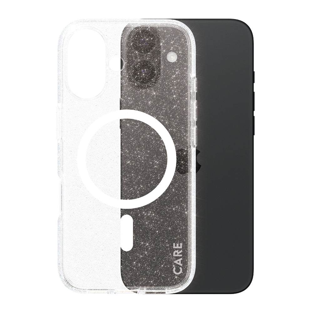 MagSafe Hülle für Apple iPhone 16, PanzerGlass, Care Urban Combat Star Lit, Transparent Weiß