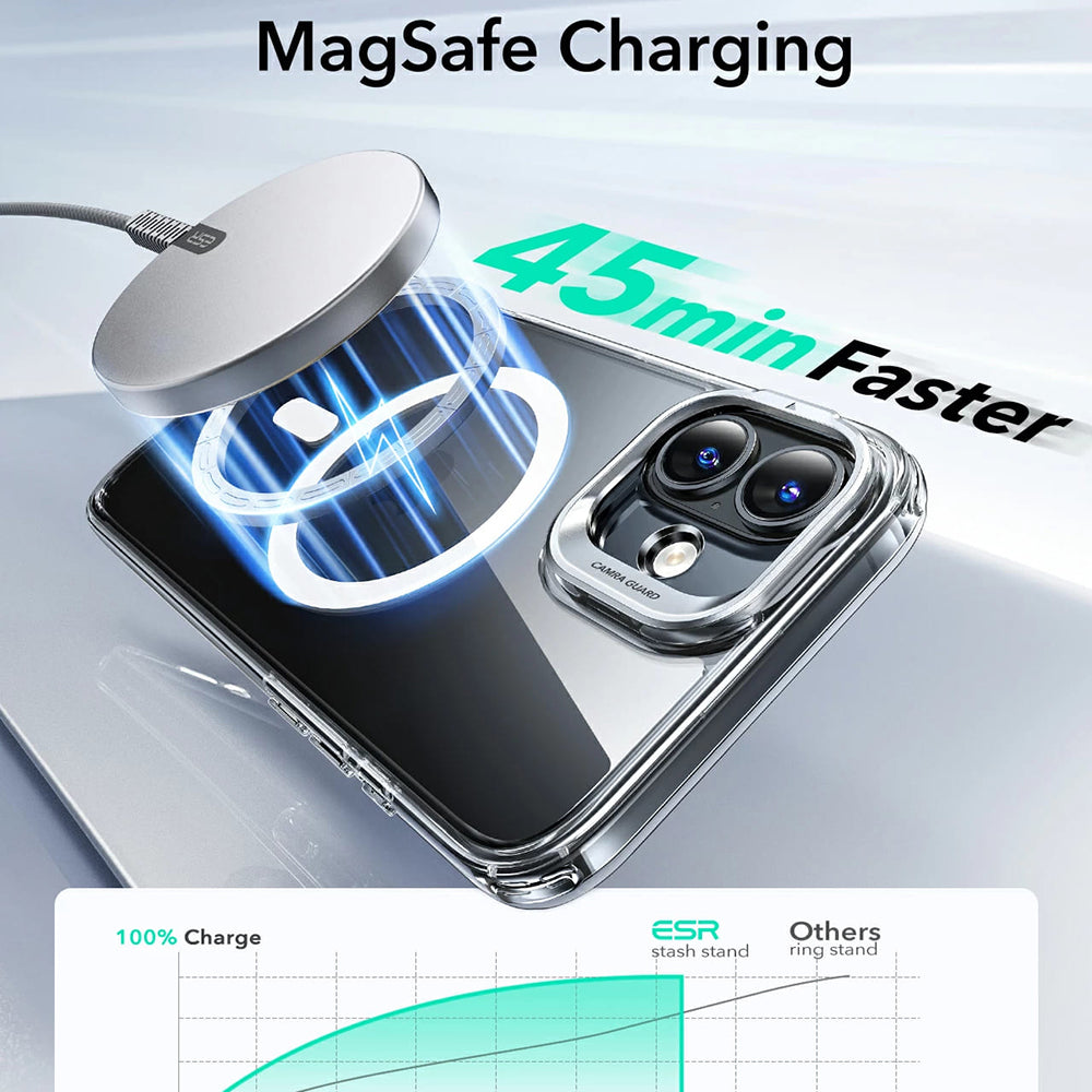 MagSafe Hülle für Apple iPhone 16 Plus, ESR, Classic Hybrid Kickstand, Transparent