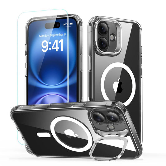 MagSafe Hülle für Apple iPhone 16 Plus, ESR, Classic Hybrid Kickstand mit Displayschutz, Transparent