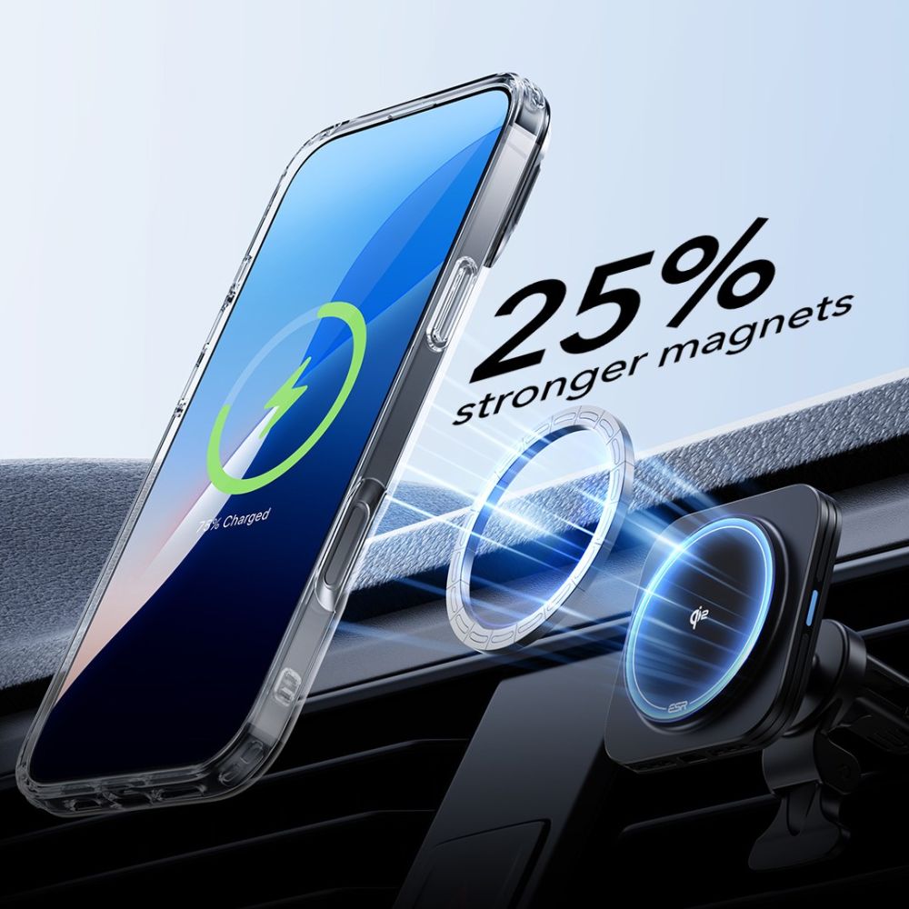 MagSafe Hülle für Apple iPhone 16 Plus, ESR, Classic Hybrid Kickstand mit Displayschutz, Transparent