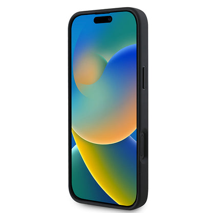 MagSafe Hülle für Apple iPhone 16 Plus, Guess, Saffiano Peony Classic Logo, Rosa