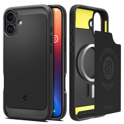 MagSafe Hülle für Apple iPhone 16 Plus, Spigen, Rugged Armor, Mattschwarz