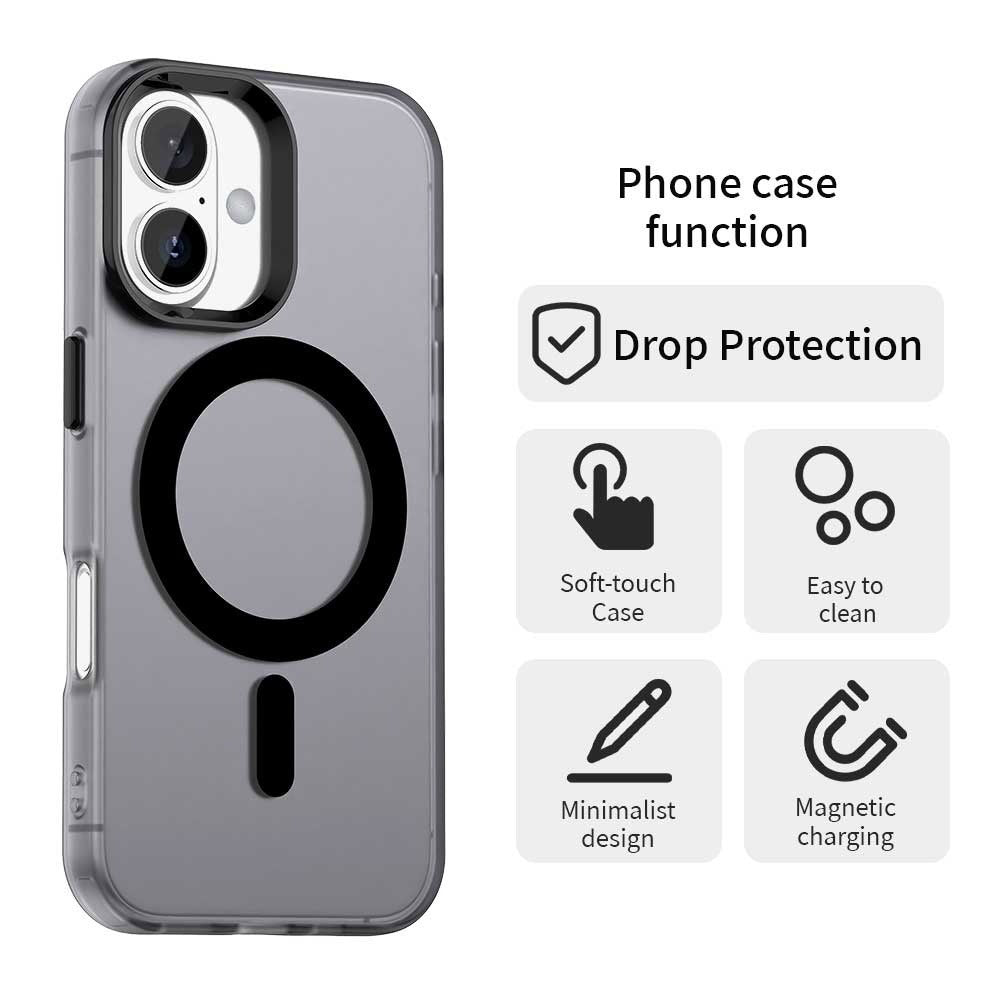 MagSafe-Hülle für Apple iPhone 16 Plus, Techsuit, CandyCase, Schwarz