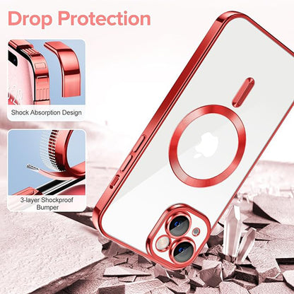 MagSafe Case for Apple iPhone 16 Plus, Techsuit, Luxury Crystal, Silver