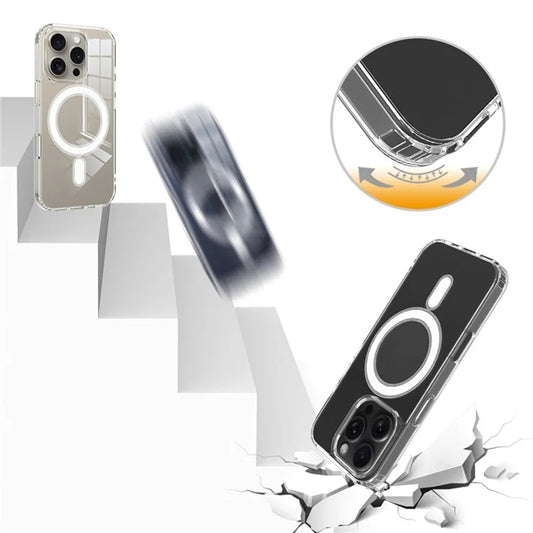 MagSafe-Hülle für Apple iPhone 16 Plus, Techsuit, Pro, Transparent