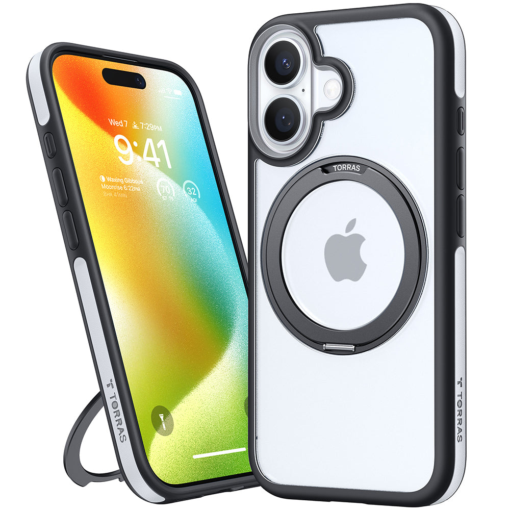 MagSafe Hülle für Apple iPhone 16 Plus, Torras, Ostand R Fusion, Schwarz