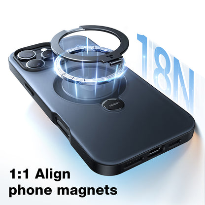 MagSafe Hülle für Apple iPhone 16 Plus, Torras, Ostand Spin, Transparent