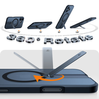 MagSafe Hülle für Apple iPhone 16 Plus, Torras, Pstand Spin, Schwarz
